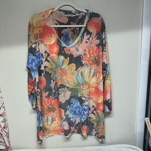Soft Surroundings Multicolor Floral Top